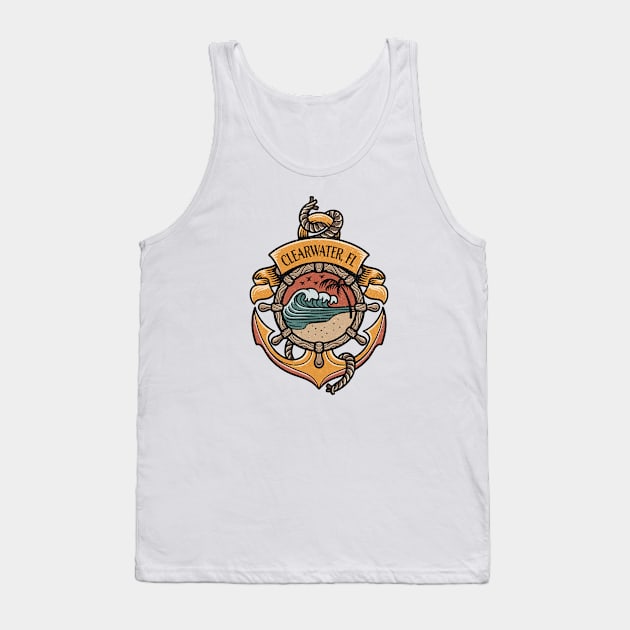 Clearwater Beach Florida West Coast Beaches Boating Fishing Tank Top by Sassee Designs